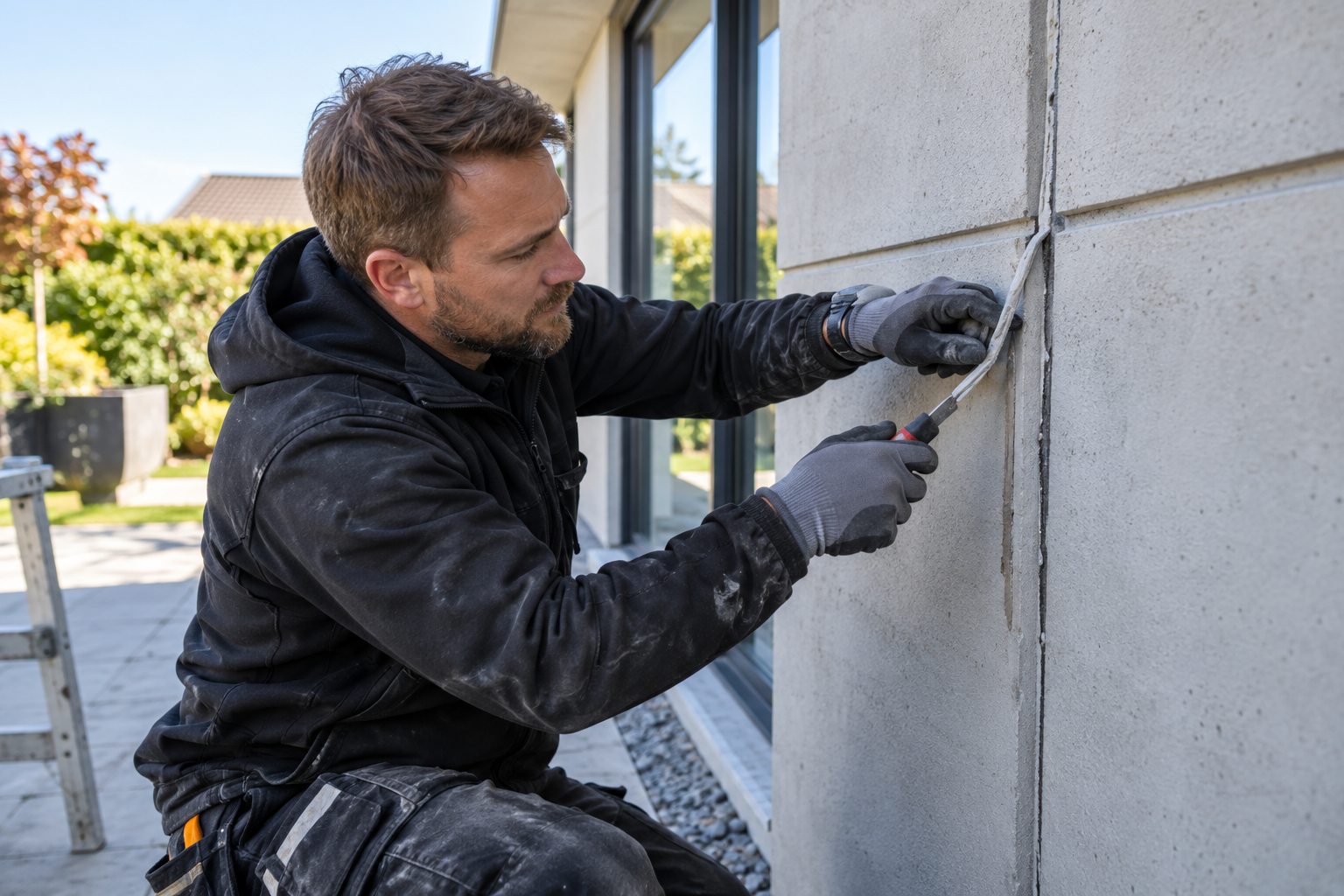 AI-genereret illustration af udskiftning af elastiske fuger